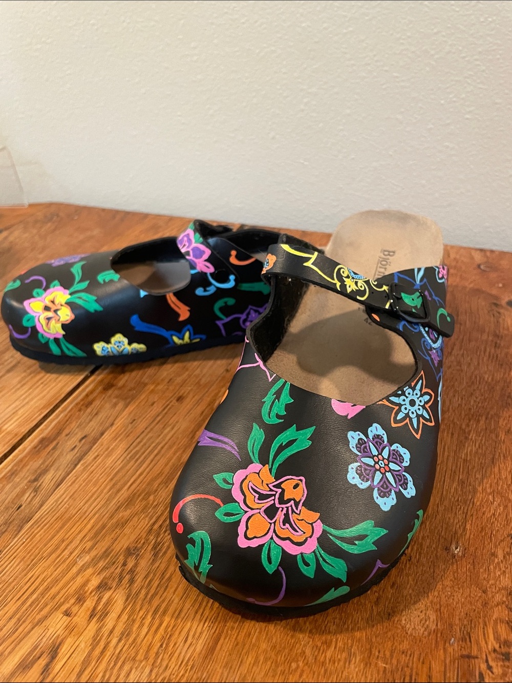 Björndal Floral Mary Jane Clog Mules –Cork Footbed –Multicolor – 42(US 10.5-11)